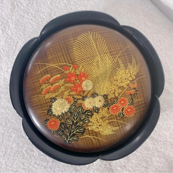 Vintage  Otagiri Japan Lacquerware Lidded Dish - Picture 2 of 15